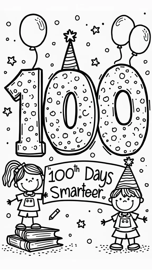 100th day of school coloring page printable